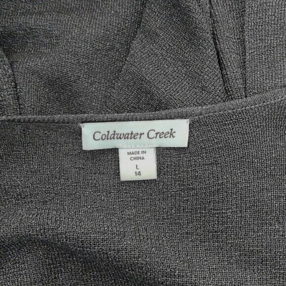 Coldwater Creek Cardigan Open Front Gunmetal Metallic Sparkle EUC Sz L (14) - Picture 6 of 7